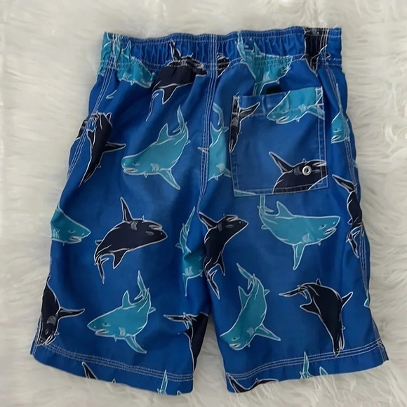 Gymboree shark bathing suit size 7/8 blue swim trunks beach pool - Picture 4 of 5